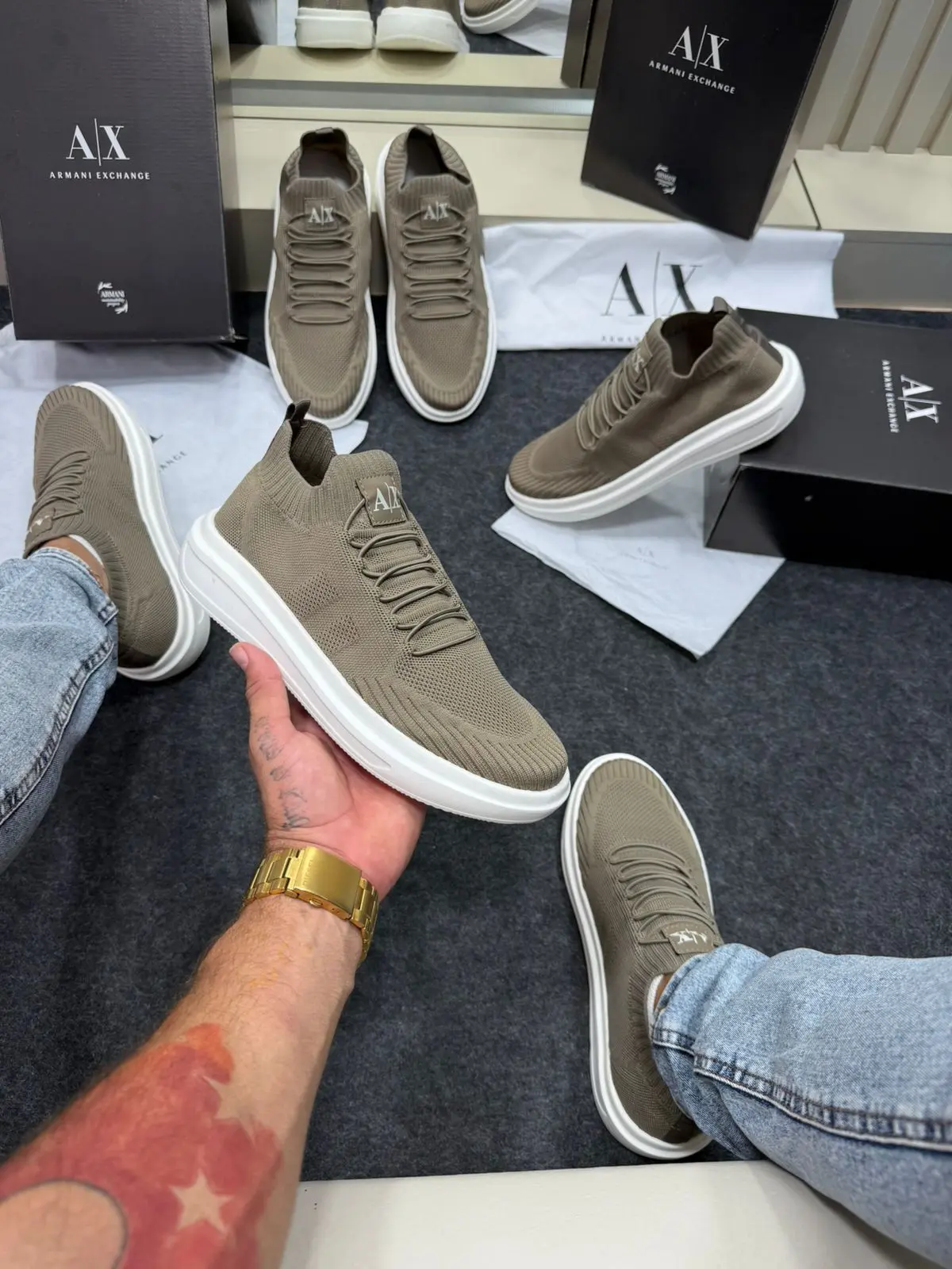 Sapatênis Armani Exchange Premium Argila — foto principal