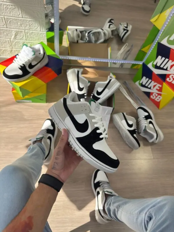 Nike SB Dunk Low Pro Preto Branco Cinza — foto principal