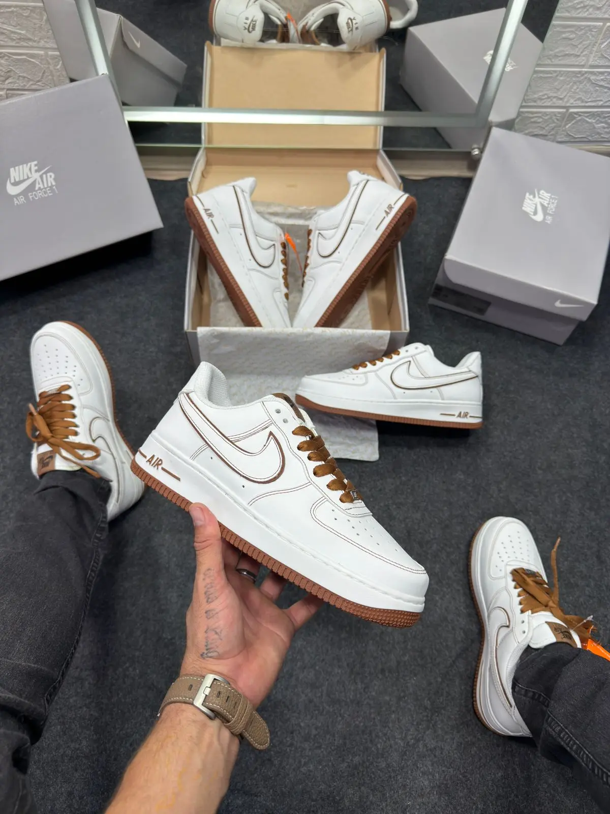 Air Force Prime Luxo Branco e Marrom — foto principal