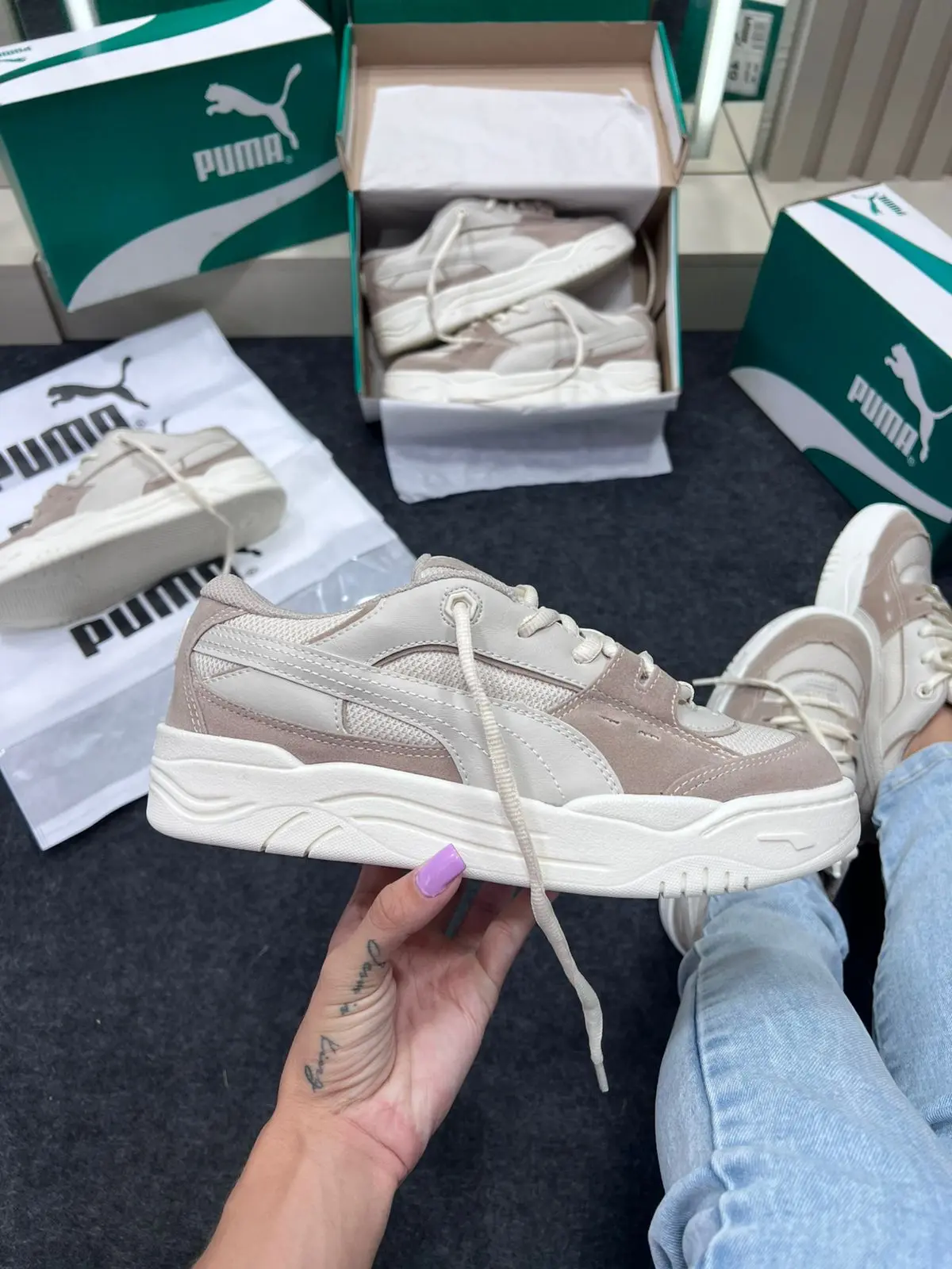 Puma 180 Camurça Natural Off White — foto principal